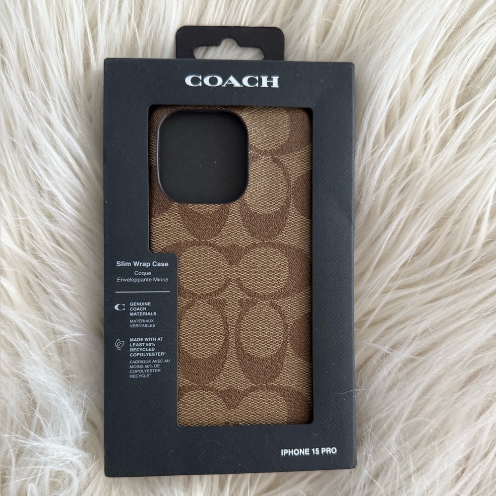 Coach Brown iPhone 15 Pro Case